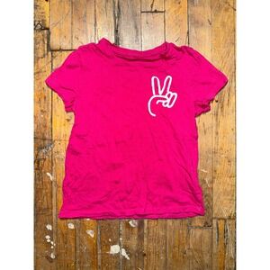 Old Navy T Shirt Girls Medium Pink Short Sleeve Round Neck Pullover Outdoor Tee